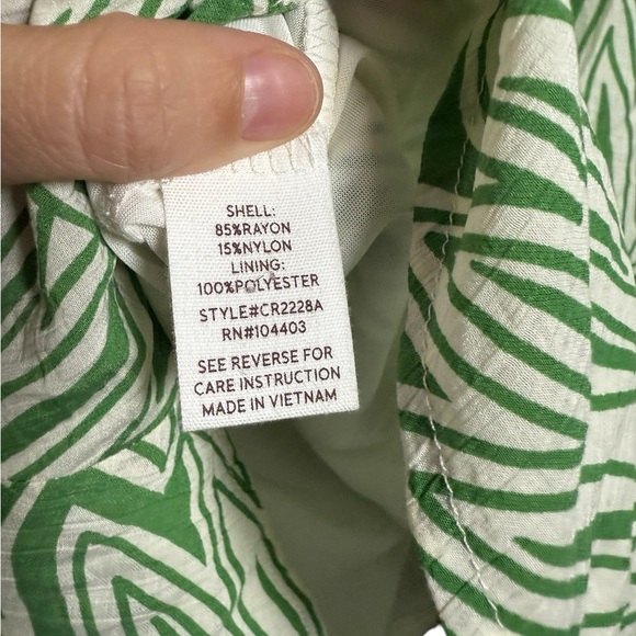 Blu Pepper Green & White Leaf Print Ruffle Mini Dress Women’s Medium Boho - Picture 3 of 7